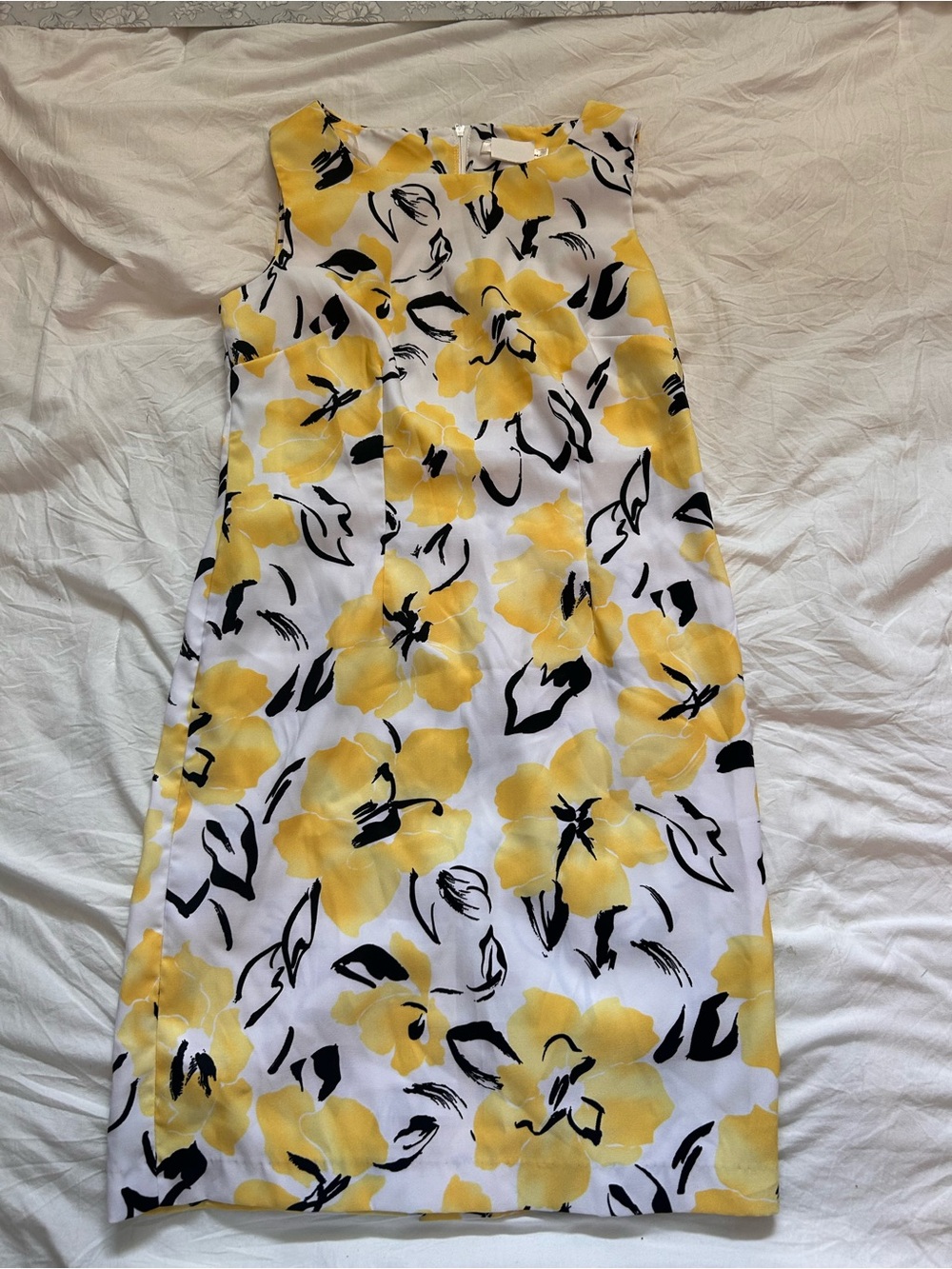 Sleeveless Yellow Floral Midi Dress - Women